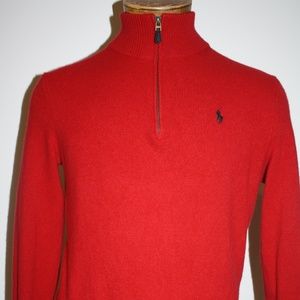 POLO RALPH LAUREN 1/4 ZIP WOOL SWEATER SMALL